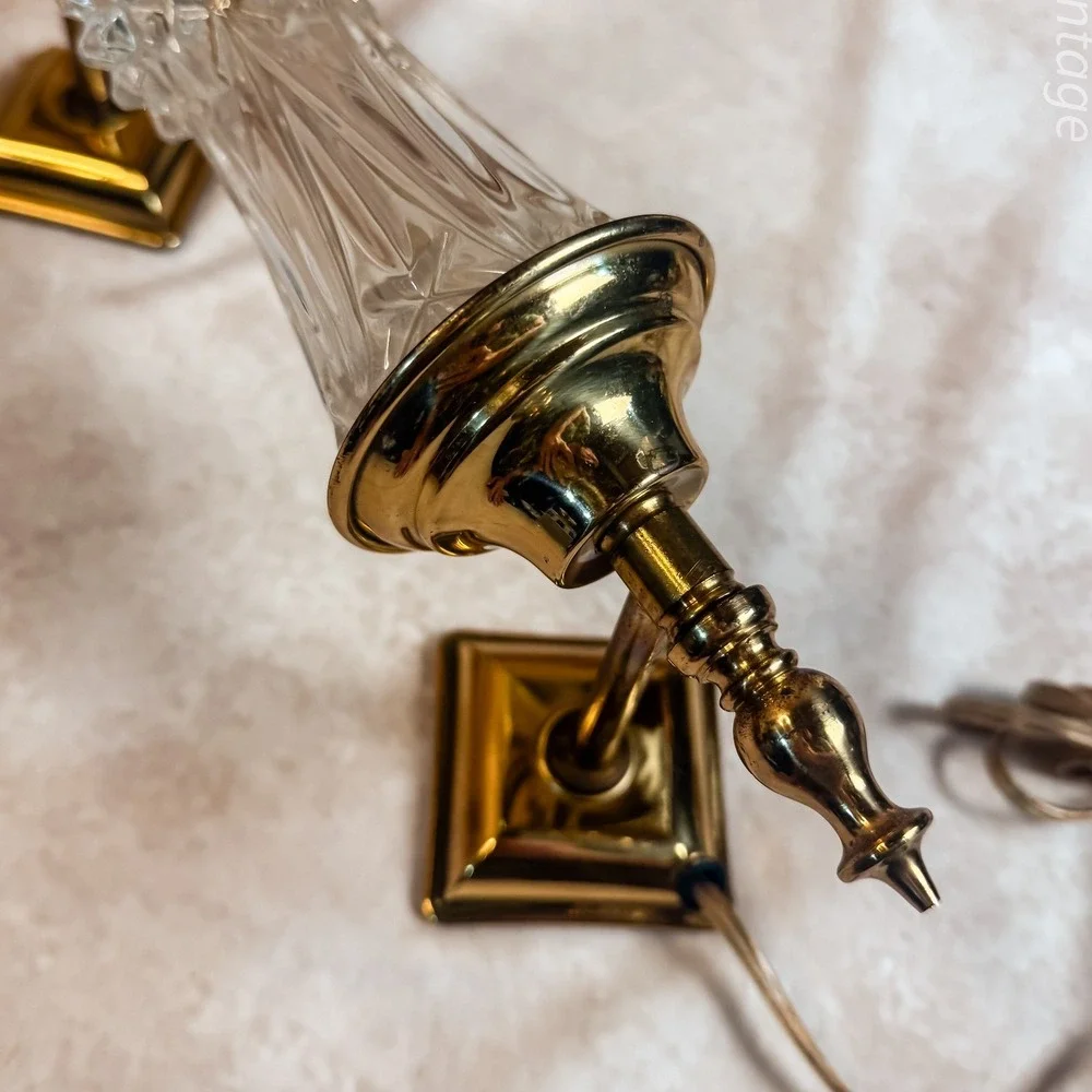 Brass and Glass Regency Style Wall Mount Lamp